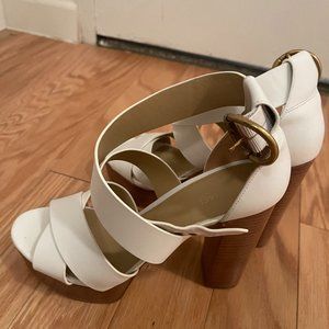 white sandals